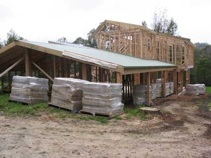 stacks of mud bricks