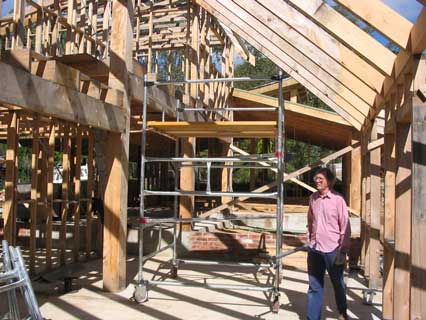 erecting scaffolding tower