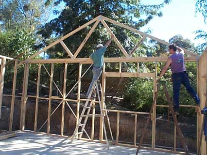 first truss in place
